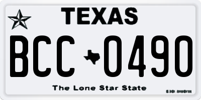 TX license plate BCC0490