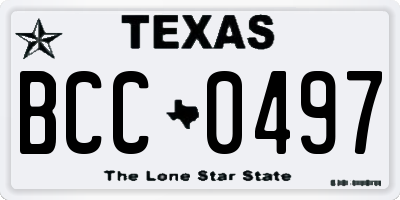 TX license plate BCC0497