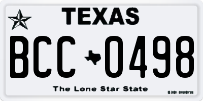 TX license plate BCC0498