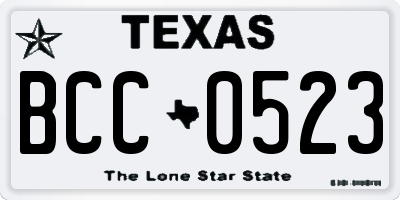 TX license plate BCC0523