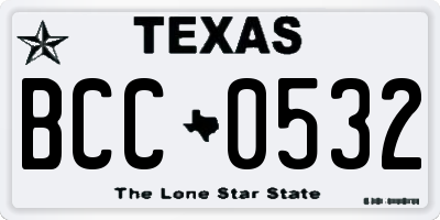 TX license plate BCC0532