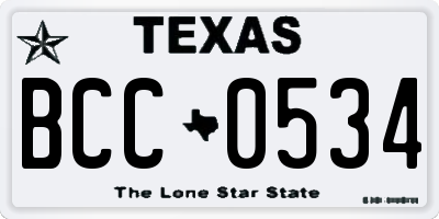 TX license plate BCC0534