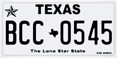 TX license plate BCC0545