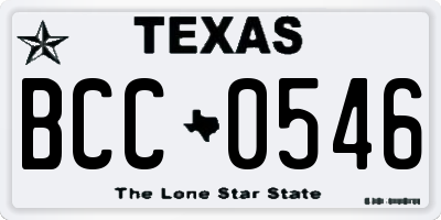 TX license plate BCC0546