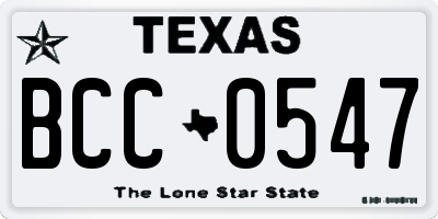 TX license plate BCC0547