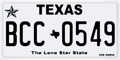 TX license plate BCC0549