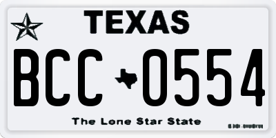 TX license plate BCC0554