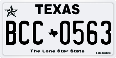 TX license plate BCC0563