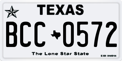 TX license plate BCC0572