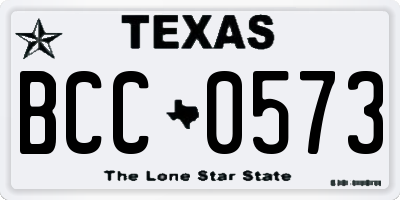 TX license plate BCC0573