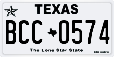 TX license plate BCC0574