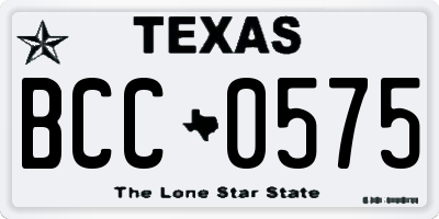 TX license plate BCC0575