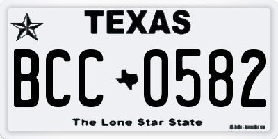 TX license plate BCC0582
