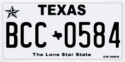 TX license plate BCC0584