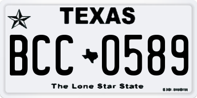 TX license plate BCC0589