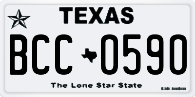 TX license plate BCC0590