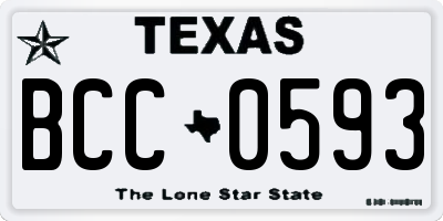 TX license plate BCC0593