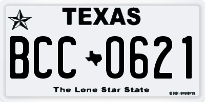 TX license plate BCC0621