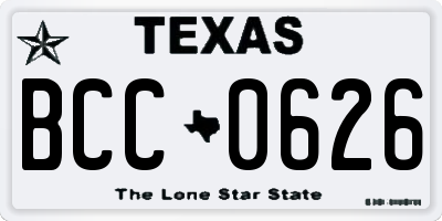 TX license plate BCC0626