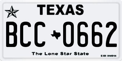 TX license plate BCC0662
