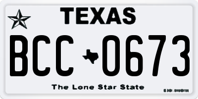 TX license plate BCC0673