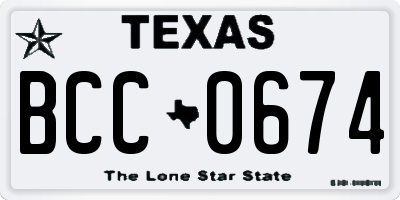 TX license plate BCC0674