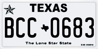 TX license plate BCC0683