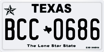 TX license plate BCC0686
