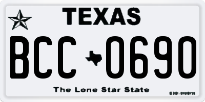 TX license plate BCC0690
