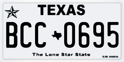 TX license plate BCC0695