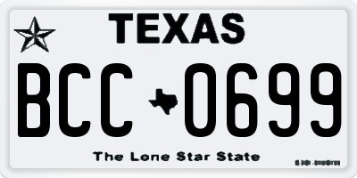TX license plate BCC0699