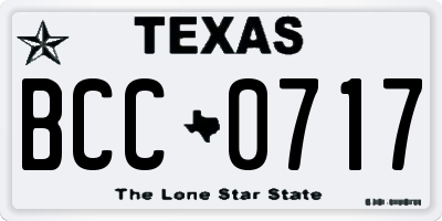 TX license plate BCC0717