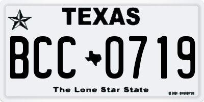 TX license plate BCC0719