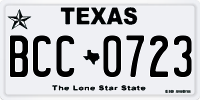 TX license plate BCC0723