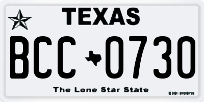 TX license plate BCC0730