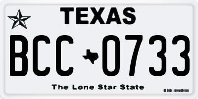 TX license plate BCC0733