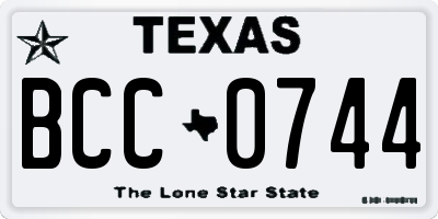 TX license plate BCC0744