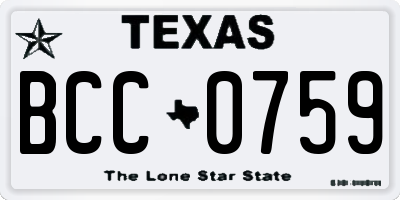 TX license plate BCC0759