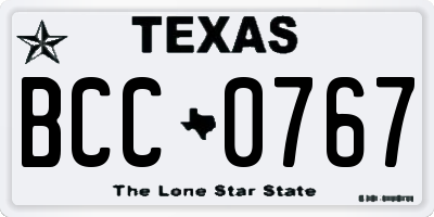 TX license plate BCC0767