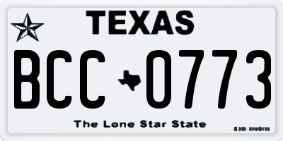 TX license plate BCC0773