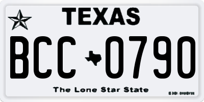 TX license plate BCC0790
