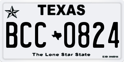 TX license plate BCC0824