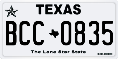 TX license plate BCC0835