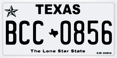 TX license plate BCC0856