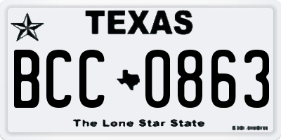 TX license plate BCC0863