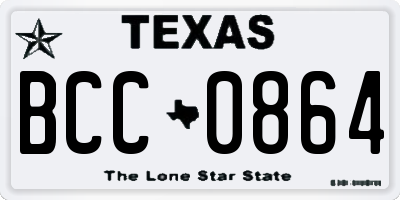 TX license plate BCC0864
