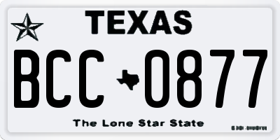 TX license plate BCC0877