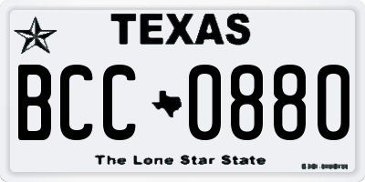 TX license plate BCC0880