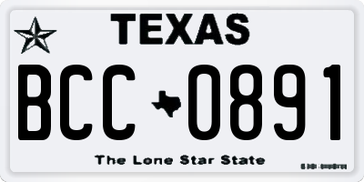TX license plate BCC0891