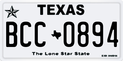 TX license plate BCC0894